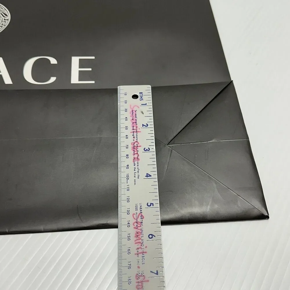 Versace 21”x17.5”x5.5” Authentic Black Shopping Paper Bag Gift Tote Extra Large